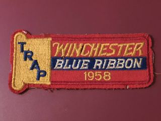 Vintage “winchester Blue Ribbon 1958” Hunting Patch Trap Shooting