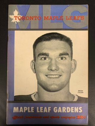 1958 Toronto Malboros Vs Barrie Maple Leaf Gardens Program