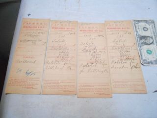 4 - 1897 Flint & Pere Marquette Railroad Memorandum Way - Bills In Good Shape