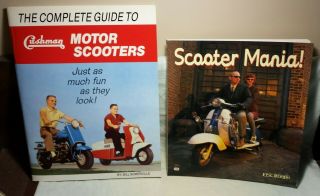 2 Books On Motor Scooters.  Cushman Complete Guide,  Scooter Mania (usa & European