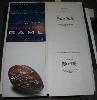 1998 & 1999 College Football All Star East West Shrine Game Programs Media Guide
