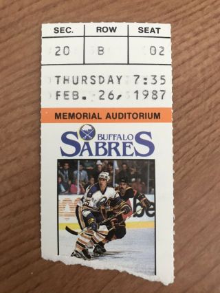 1986 - 87 Buffalo Sabres Vs St Louis Blues Ticket Stub With Bonus Dvd