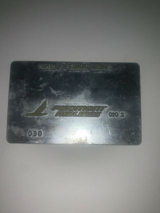 Vintage Piedmont Airlines Metal Ticket Validation Plate,  Travel Collectible