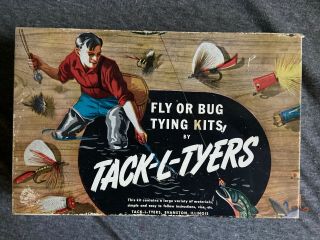 Vintage Box Fly Tying Kit Misc.  Feathers Materials