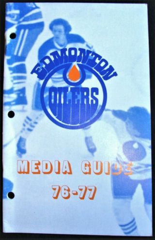 1976 - 77 Edmonton Oilers World Hockey Association Wha Media Guide