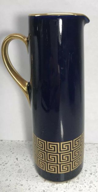 Vintage Royal Porzellan Bavaria Kpm Germany Hardarbeit Vase Gold Echt Cobalt Euc