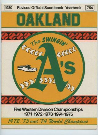 1980 Vintage Mlb Baseball Oakland A 