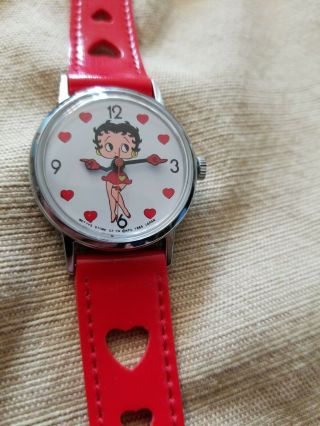 Vintage 1985 Betty Boop Mechanical (wind Up) Heart Watch,  Betty 