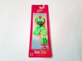 Vintage Barbie Teen Skipper " Teen Time " Green Athletic Outfit 68028 - 95