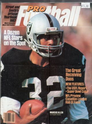 1983 Street & Smith Pro Football Yearbook - Marcus Allen - Oakland Raiders Cover