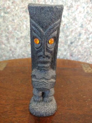 Vintage Coco Joe’s Sad Tiki Lava Sculpture Figure Hawaii Aloha Tiki orange eyes 2
