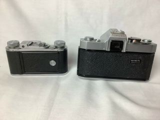 2 Vintage 35mm Cameras w Cases Edinex & Petri 3