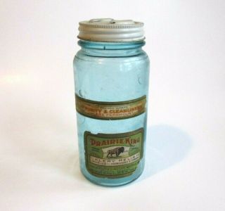 Antique Advertising Bubble Glass Jar 1900s Prairie King Celery Relish Wichita Ks