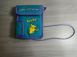 Vtg Teal Pokemon Pikachu Nintendo Game Boy Color Travel Carrying Case Bag 90s