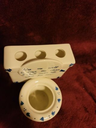 Delft Blue Handpainted Vintage Ceramic Toilet toothbrush holder & Tile bathroom 2