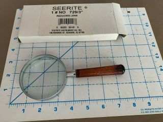 Vintage Seerite Reading Glass Reducing Lens Made In Usa 1 N0.  729/3 "