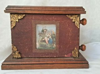 Antique Kroenig Bros Wooden Alter Scroll Stations Of The Cross Religious Relic