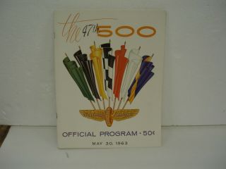 1963 Indianapolis Indy 500 Program 47th Running Of The Indy 500