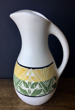 Vintage Sioux Native American Indian Pottery Clay Jug Pitcher Signed By Artist
