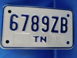 Tennessee License Plate Motorcycle 1995 6789 Zb Vintage Car Shop Sign