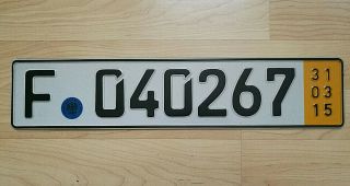 Real German License Plate Auto Number Car Tag Vw Audi Bmw Mercedes Benz 1