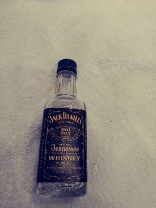 Jack Daniels Vintage Miniature Whiskey Bottle (1/10th Pint).  Mini Glass Bottle.