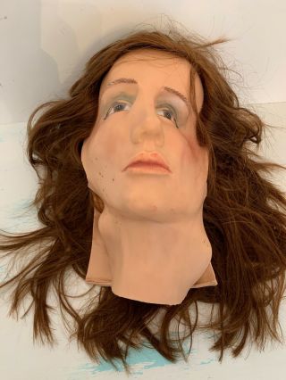 Vintage Pivot Point Mannequin Head Cover Pliable 1980s Female Staining