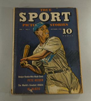 October 1942 True Sport Picture Stories No.  9 Comic Book Pete Reiser Dodgers