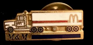 Vintage Mcdonald’s Trucking Semi Truck Enamel Lapel Pin