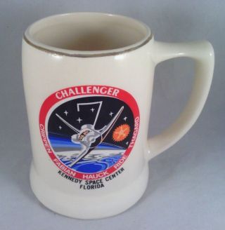 Vtg Sts - 7 Challenger 1983 Kennedy Space Center Ceramic Coffee Mug Cup 12 Oz