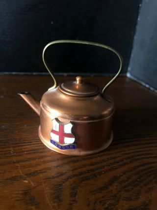 Miniature Vintage London Copper Teapot Tea Kettle - England - Salesman Sample