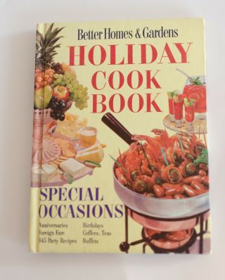 Vintage 1960s Better Homes And Gardens Holiday Cook Book,  Retro Cookbook Gift
