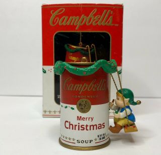 Vintage Enesco “have A Soup - Er Christmas” Campbell’s Series Ornament 2.  5 Inches