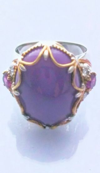 Michael Valitutti Gems En Vogue Sterling Silver Nh 925 Purple Amethyst Ring Sz 8