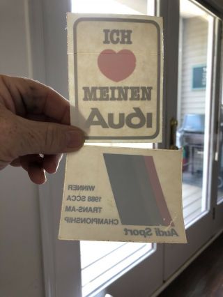 Vintage Audi Window Decals Stickers 1988 Scca Championship,  Meinen Audi