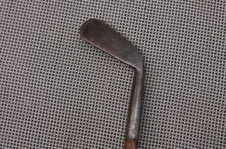 Antique Vintage Hickory Wood Shaft Early Smooth Ayers Driving Iron 26 E4