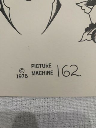 Vintage 1976 Picture Machine Spaulding Rogers Tattoo Flash Sheet 162 Spider 2
