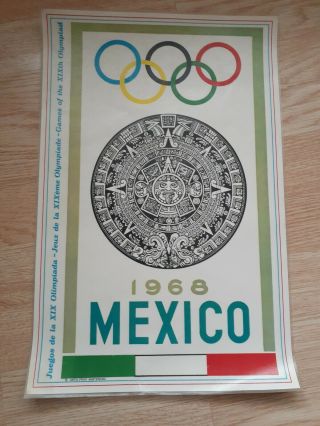 1972 Bc Comics Olympic Games Poster Placemat 1968 Olympics The Shot - Put Mexico