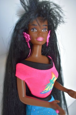 Vintage Mattel Barbie Superstar Era African American Glitter Hair Barbie