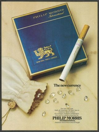 Philip Morris International.  The Currency - 1973 Vintage Print Ad