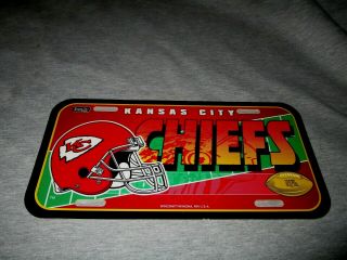 Kansas City Chiefs - Nfl Football - Vintage 1990s Era License Plate
