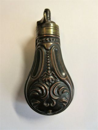 Antique Victorian Brass & Copper Shot,  Powder Flask