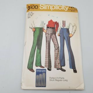 Simplicity 5100 Sewing Pattern Mens 32 Pantstrousers Vintage 1970s Work