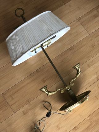 Vintage Brass Bouillotte 2 Arm French Horn Table Desk Lamp Antique