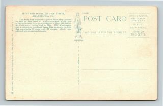 Philadelphia PA,  Betsy Ross House,  Vintage Pennsylvania Postcard 2