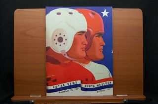 Vintage Notre Dame Vs Northwestern Football Program Nov 15,  1941