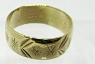 ANTIQUE 9.  CT GOLD BAND RING 2