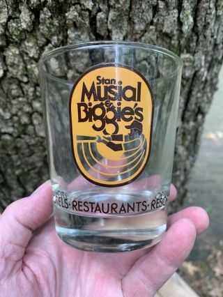 Stan Musial Biggies St Louis Mixed Drink Glass Vintage Hotel Restaurant Resort