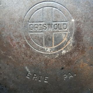 Vintage Antique Griswold No.  9 Cast Iron Skillet Erie Pa Large Block