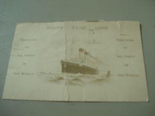 Historic.  White Star Line Ss Doric Menu From June 29,  1926